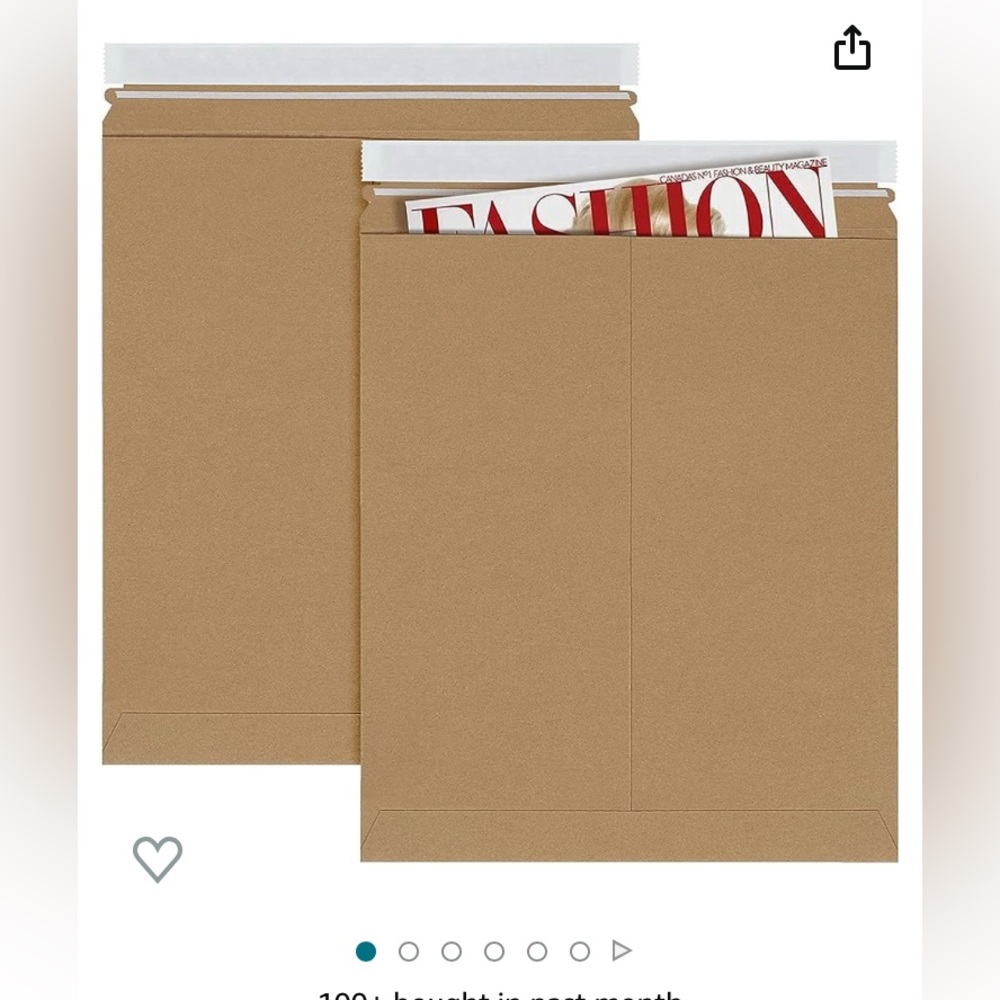 Set of 8 Kraft Stay Flat Mailers 12.75x15 inches